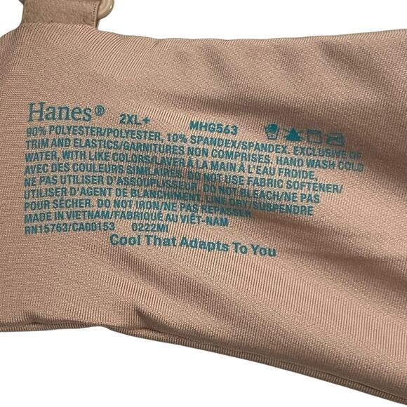 Hanes Womens Bra Size 2XL Comfortflex Fit Dreamwire T Shirt MHG563 Beige/Tan - Picture 6 of 9
